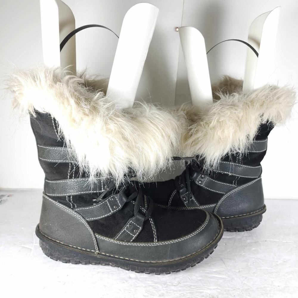 Sorel Women's Kaya US8 Black Leather Waterproof Insulated Faux Fur Winter Boot - Picture 7 of 16